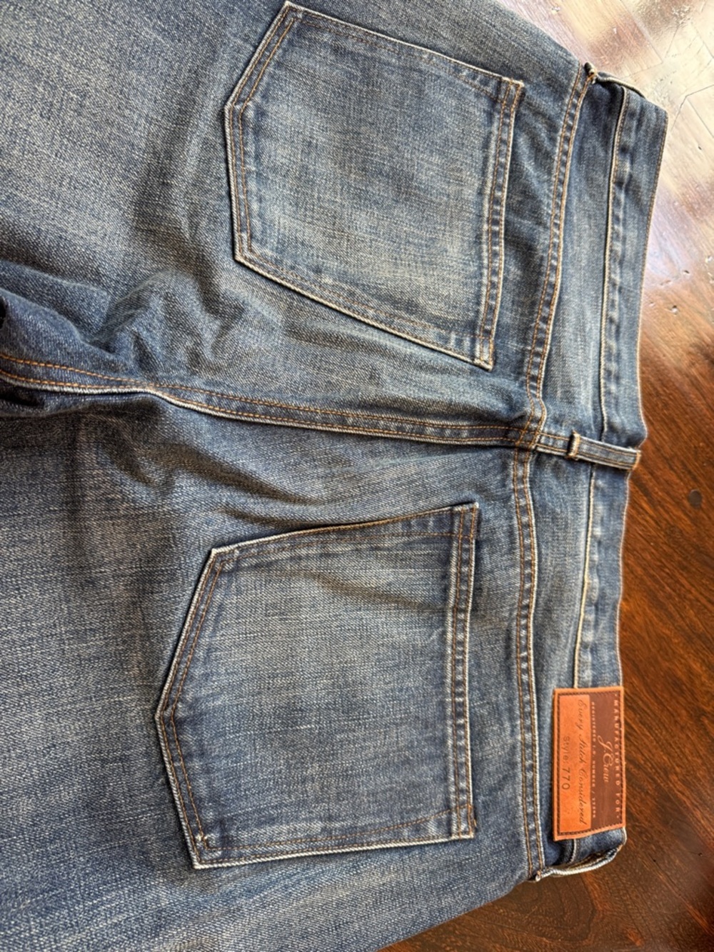 J. Crew Men's Straight Fit Denim Jeans in Faded Blue,36X32